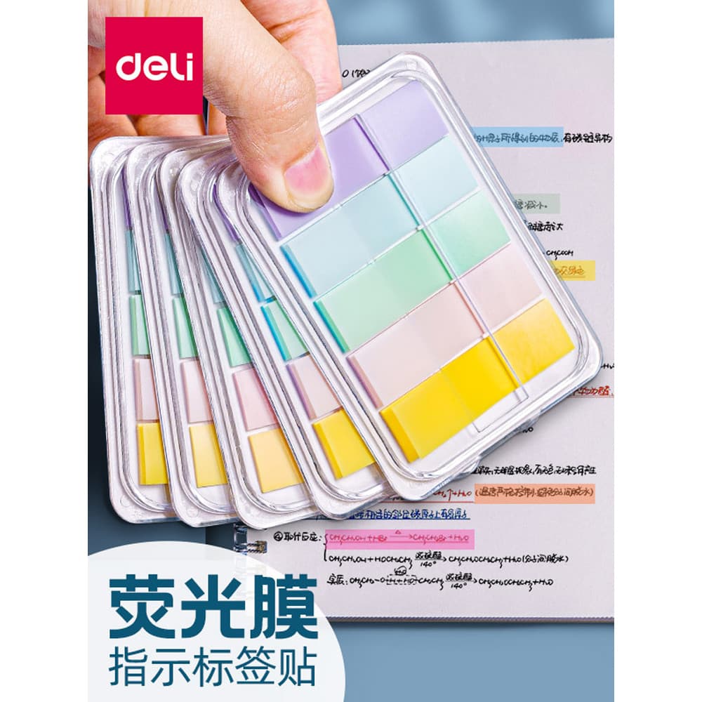 Deli Note Adesivo Índice Etiqueta Papel Pode Escrever Forte Aderência n Times Mark Pequena Tira Marca de Marcador de Plá