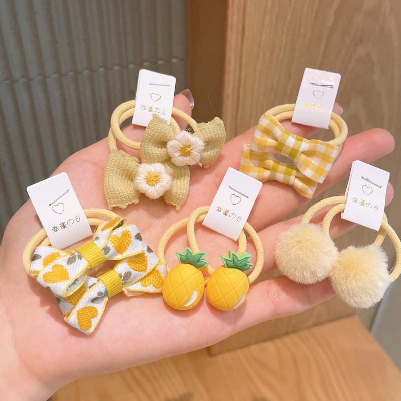 Tecido coreano crianças anel de cabelo bebê arco cabeça corda menina princesa corda de cabelo amarrando o cabelo não mac