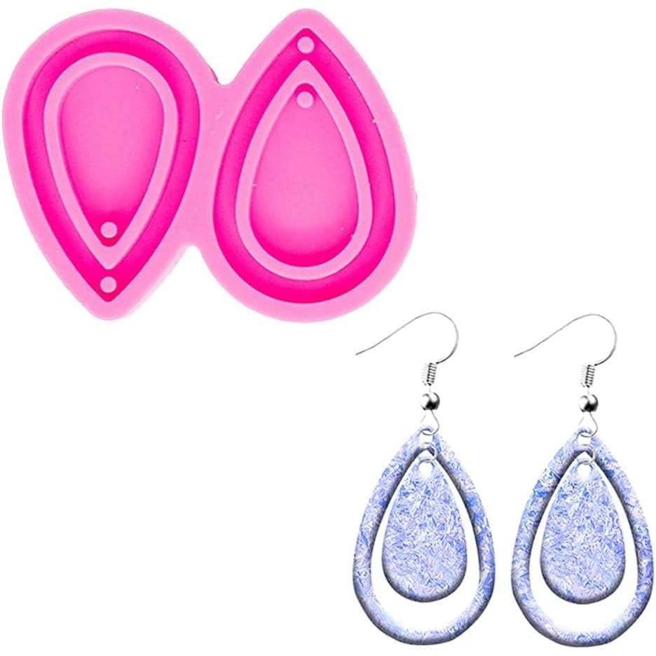 Molde de Silicone para Brincos em Forma de Gota Vazada, Molde de Resina Epóxi para Brincos, Joias Femininas Feitas à Mão