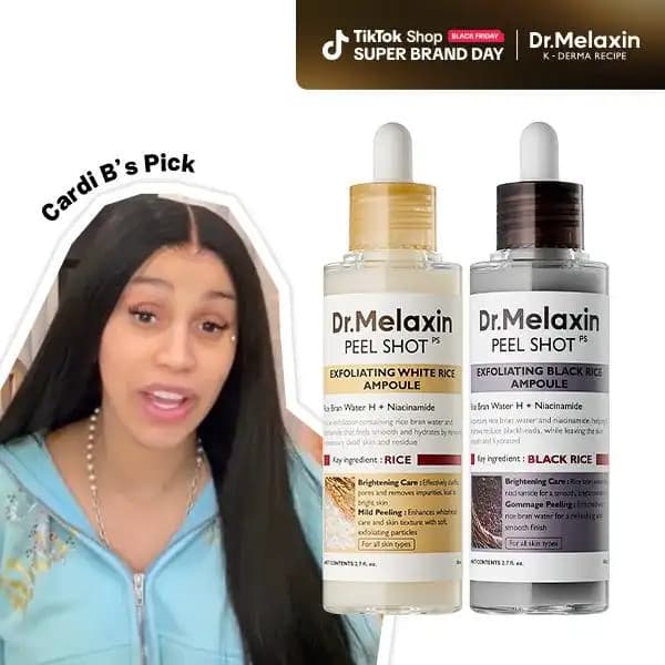 [Dr.Melaxin Oficial] Peel Shot Glow Rice Ampoule Duo - Séruns para Iluminar, Esfoliar e Hidratar - Adequado para Todos o