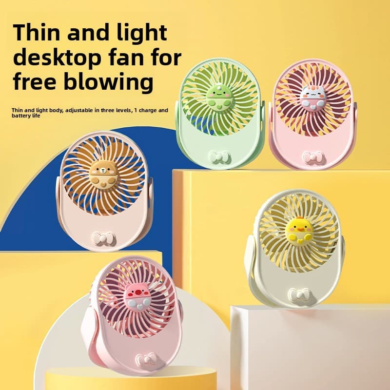 Bonito divertido novo produto desktop USB pequeno ventilador escritório dormitório desktop portátil recarregável ventila