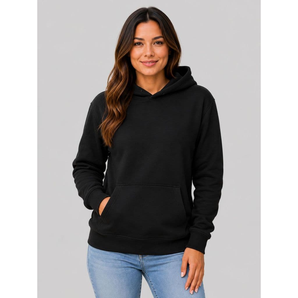 Blusa Feminina de Moletom Pelucidado 3 Cabo Canguru com Capuz Liso Inverno Blusa de Frio Feminina de Qualidade Premium