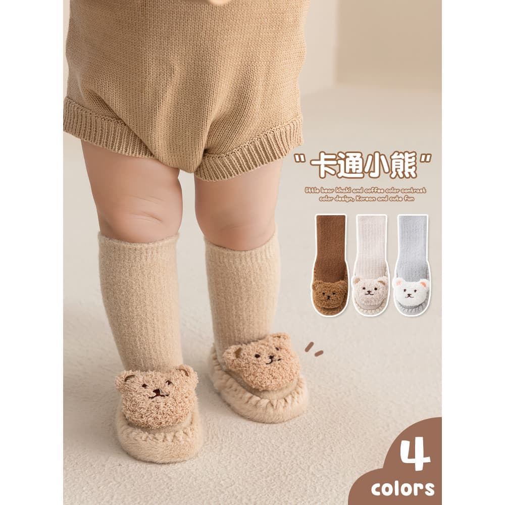 Meias de bebê outono inverno estilo forro de lã engrossado quente meias de chão bonito Super bonito meias de chão do beb