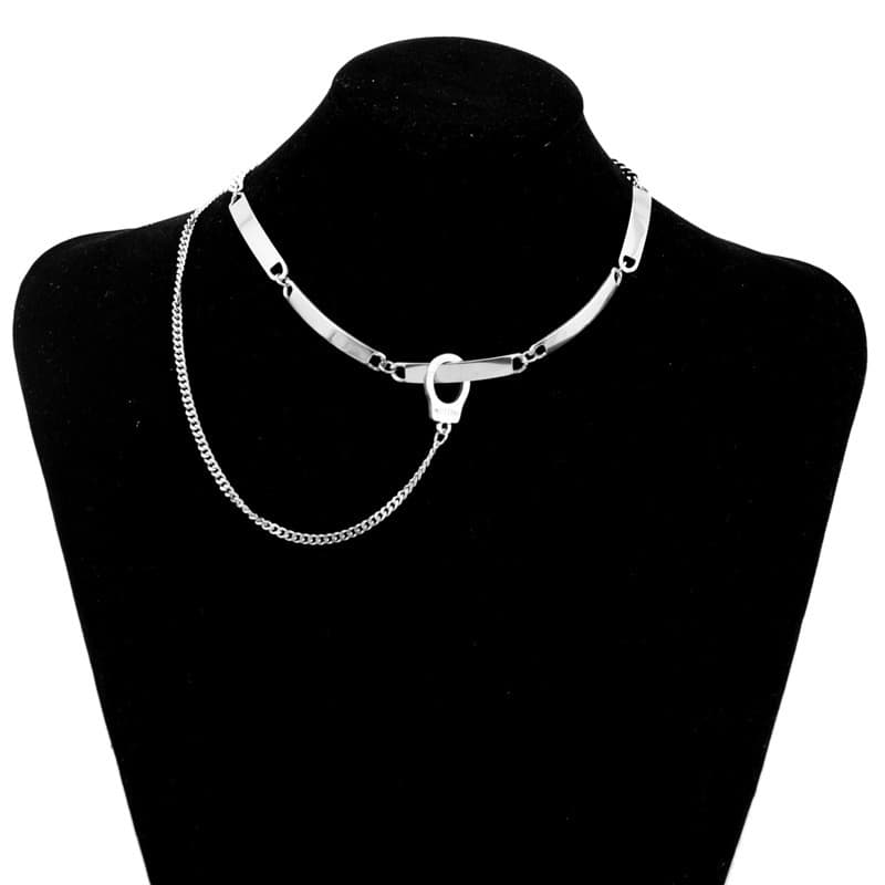 Europeu americano titânio aço colar estilo escuro Hip Hop clavícula colar estilo é masculino feminino Disco colar