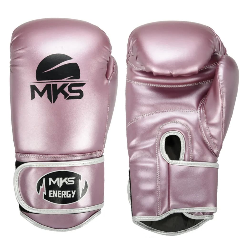 Luva Profssional Muay Thai Boxe Kickboxing Rosa Brilhante MKS Energy