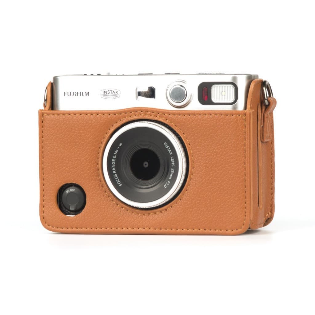 Capa De Couro Fujifilm Instax Mini Evo-Bolsa Protetora Premium Para Câmera Em PU