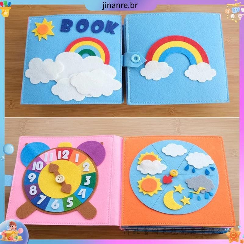 Brinquedo Educacional Infantil Livro De Tecido De Feltro Para Auxílioso/Aprendizados/Bebês