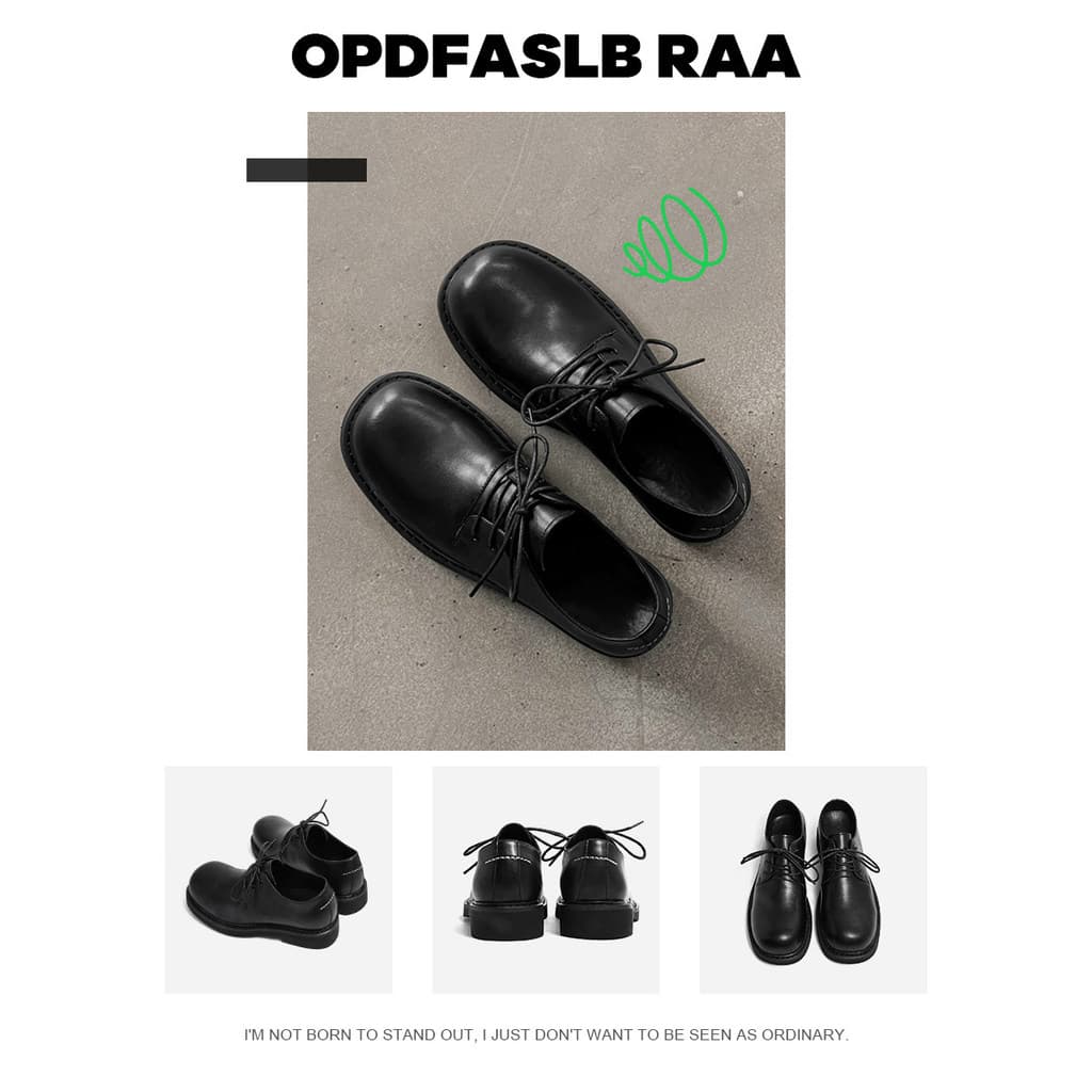 Derby sapatos masculinos de alta qualidade nicho All-Match Commuter sapatos de couro pequenos vibração preta influenciad