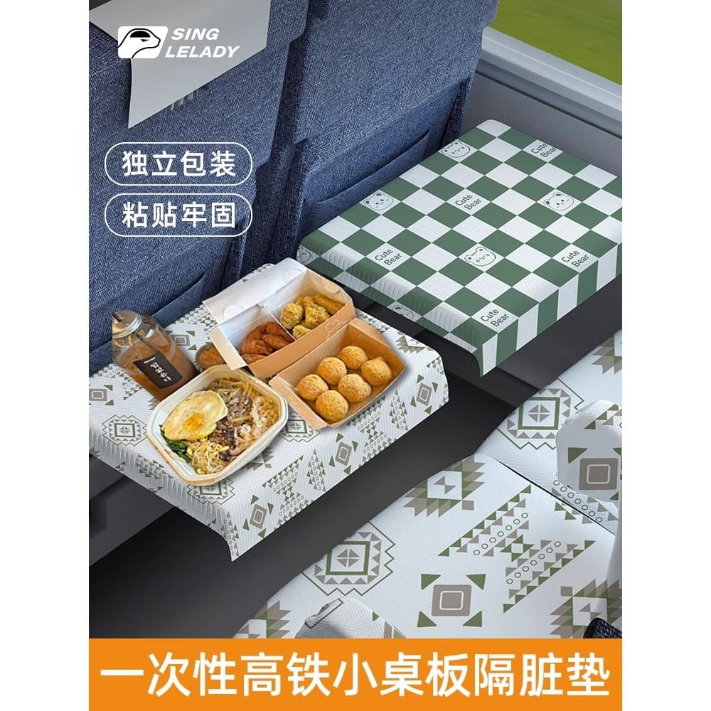 Placa de mesa pequena descartável, almofada suja de alto trilho, espessada, à prova d'água, capa de assento, trem de via