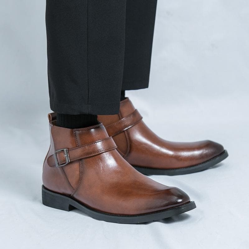 Chelsea botas masculinas Martin botas de negócios aumentando Casual britânico high-End high-top cabeleireiro Mid-top bot