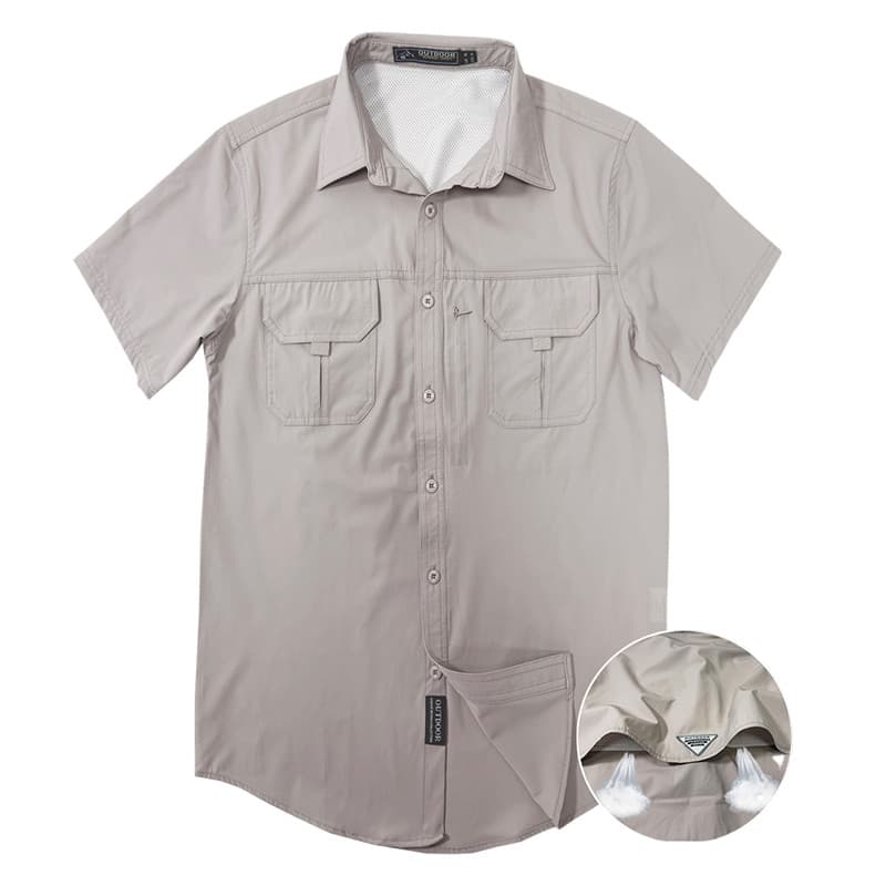 Homens novo estilo Workwear camisa de manga curta ao ar livre estilo Harajuku de secagem rápida Multi-bolso respirável t