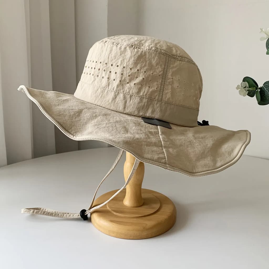 Estilo japonês de secagem rápida protetor solar balde chapéu feminino verão ao ar livre fino respirável chapéu de sol gr