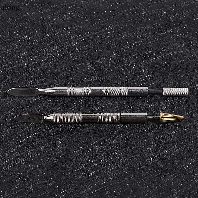 [gongj] Aplicador De Caneta De Tinta Para Colagem De Óleo Com Borda Dupla De Couro , Ferramenta Rápida De Rolo De Pintur