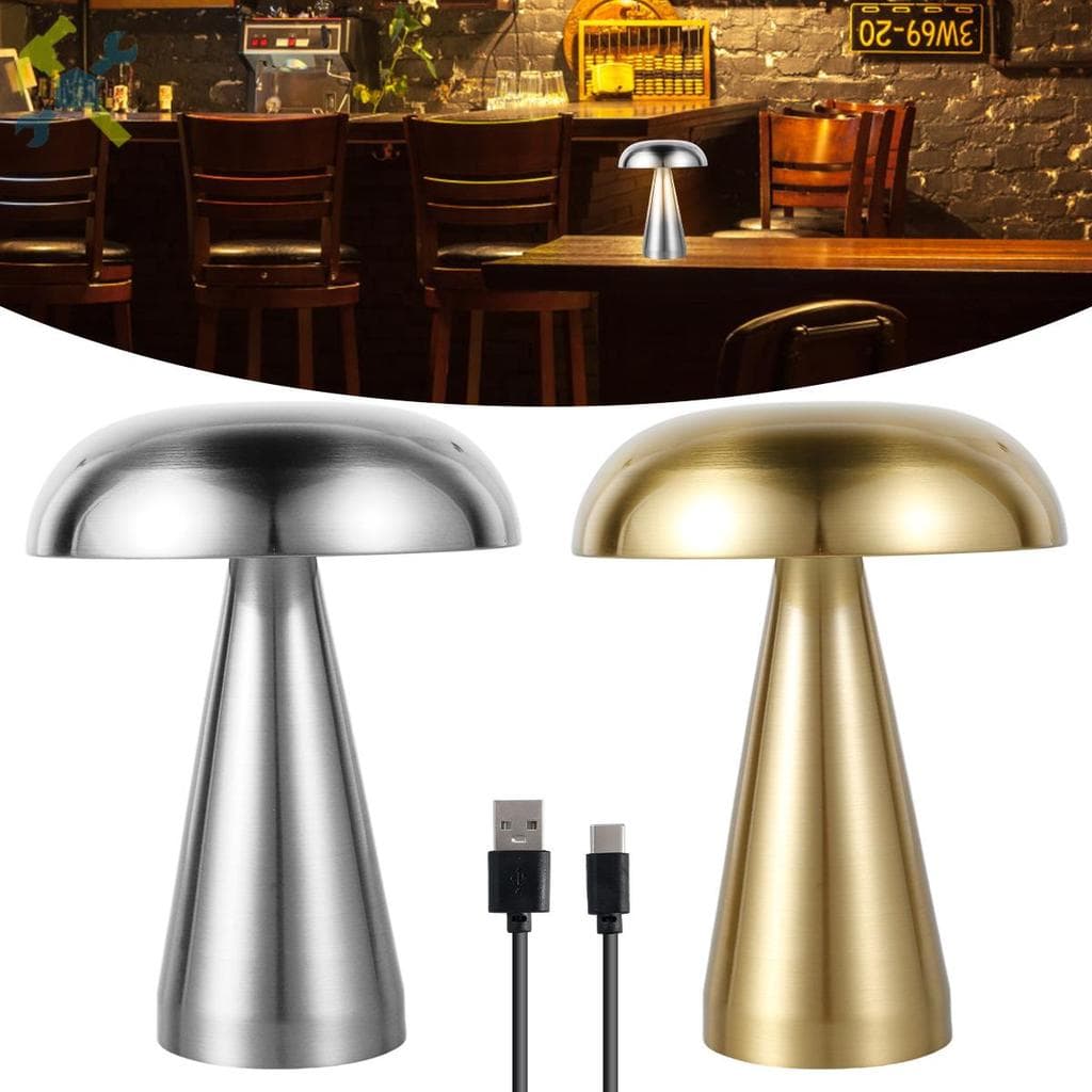 Cogumelo Candeeiro De Mesa Portátil Sem Fio LED Luz Recarregável USB Com Controle Toque SHOPTKC2091