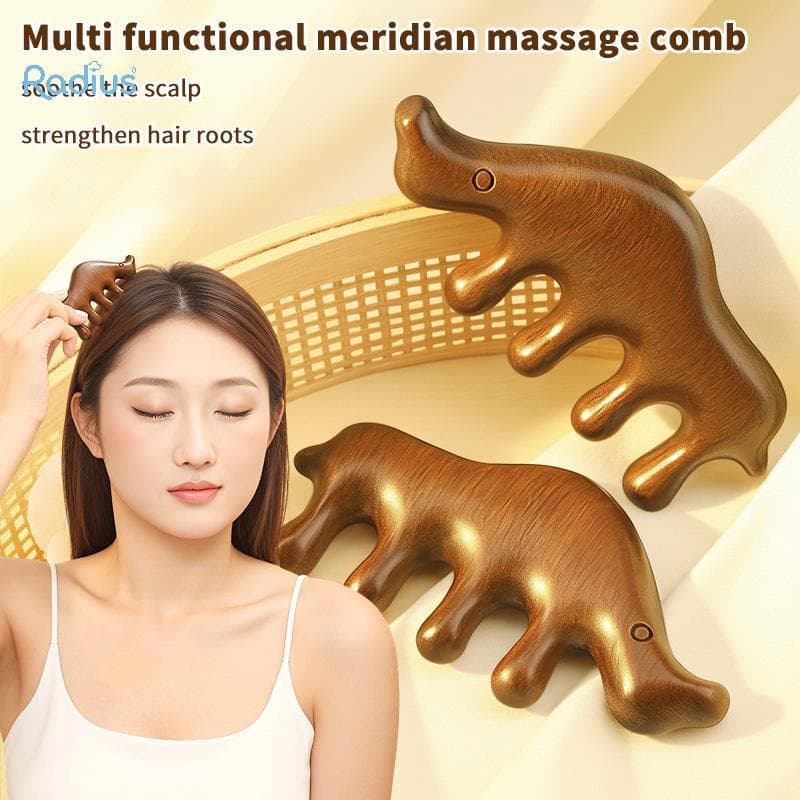 Pente De Massagem Para Couro Cabeludo , Raio De Sândalo , Cabeça , Acuponto , Draga , Raspagem , Relaxamento , Anticaspa