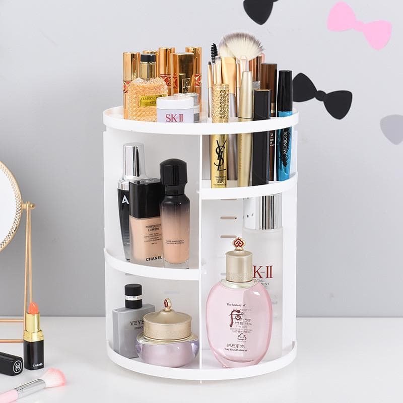 Caixa de armazenamento de cosméticos rotativa prateleira transparente simples acrílico Desktop dormitório estudante cuid