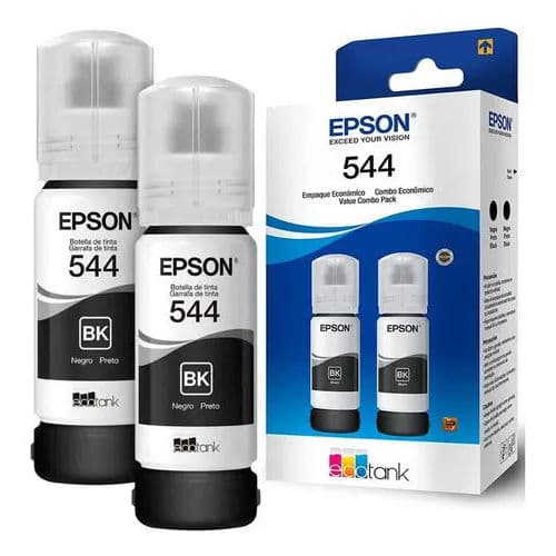 Refil de Tinta Epson T544 65ml 2 Unidades Preto - REEMBALADO
