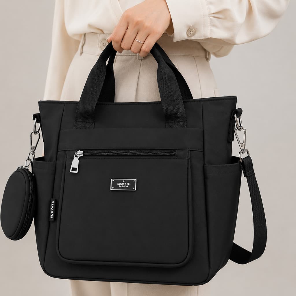 Bolsa Transversal Casual de Ombro Feminina em Nylon Ideal P/ uso Escolar Trabalho Faculdade
