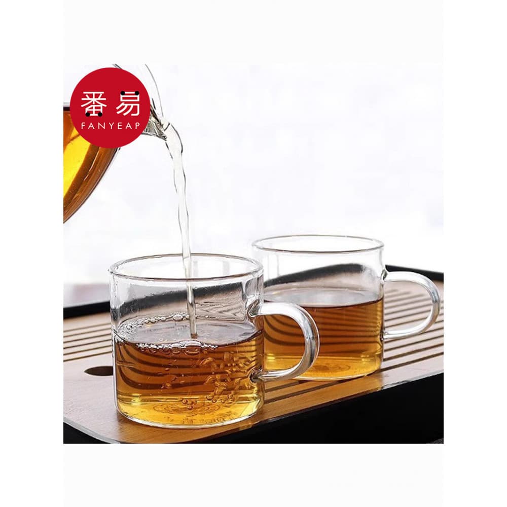 Copo/vidro/chá/pequeno AA1sq801-copo de chá Kung Fu transparente resistente ao calor com alça xícara de chá espessada do
