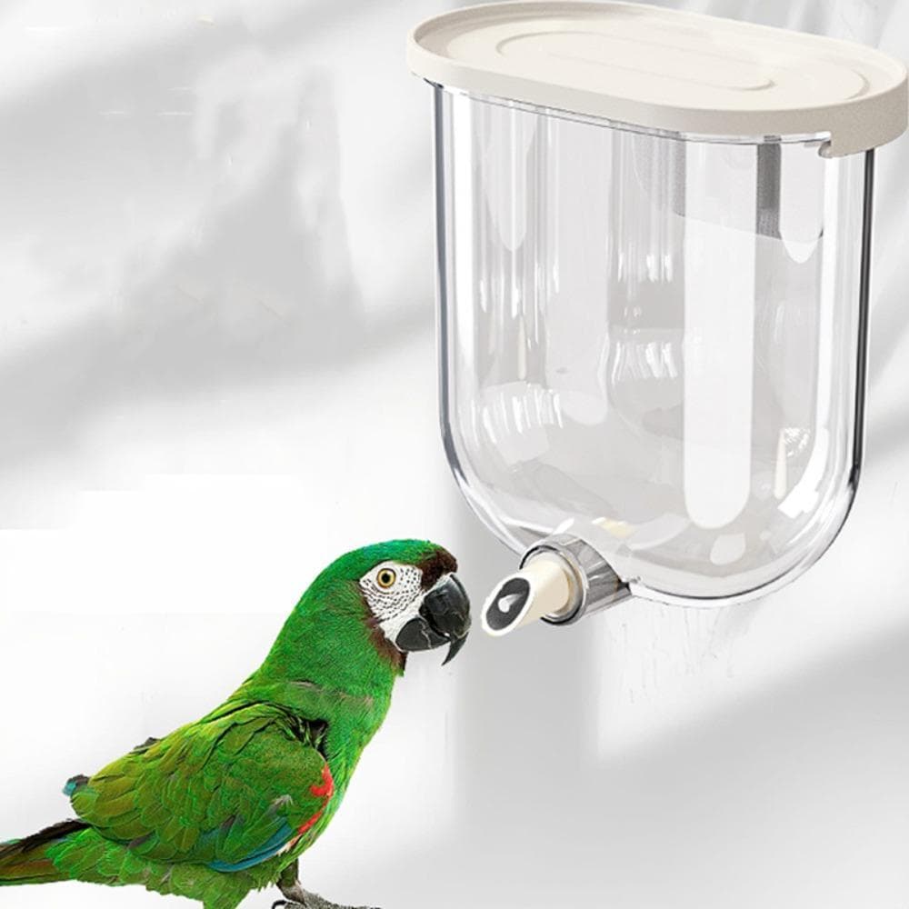 Alimentador De Água Para Gaiola De Pássaros , Dispensador Papagaio Com Toque De Pino Montado Na Parede , Bebedor À Prova