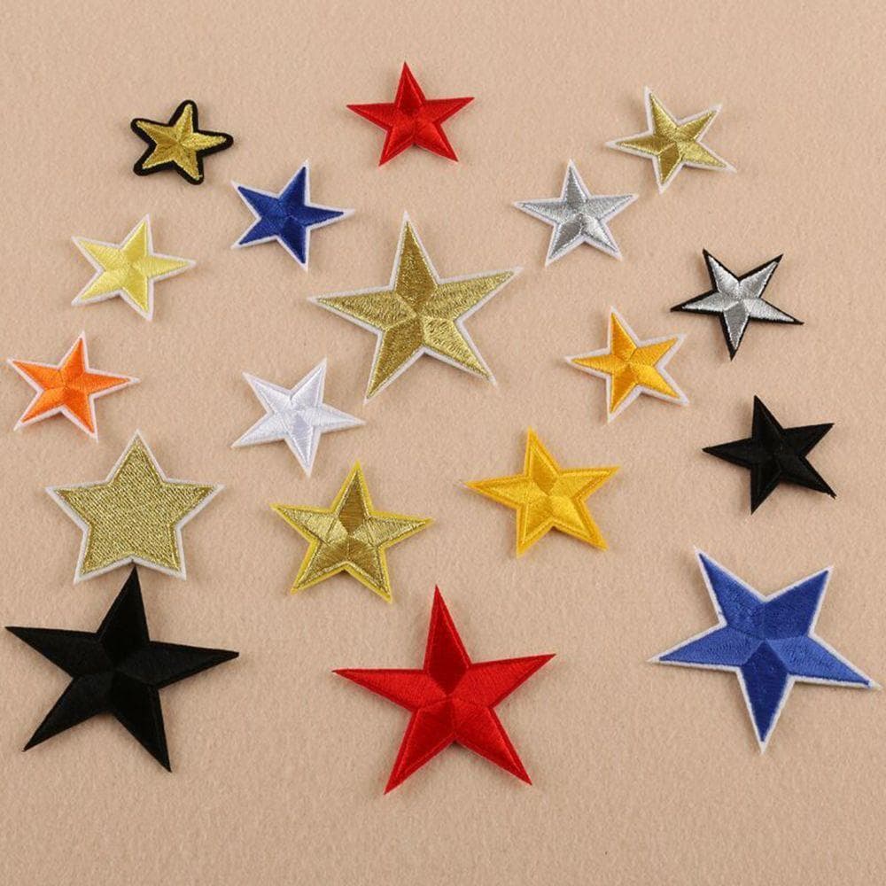 Patches 10pcs/lot Clothes Bordados DIY Star Badge Coser Ferro Em