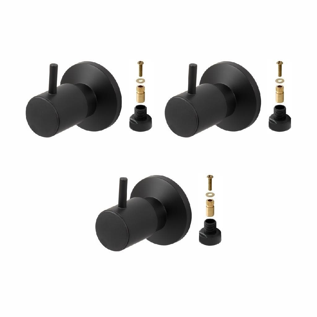 Kit 3 Acabamento Para Registro Chuveiro Preto Metal C90 Padrão Docol