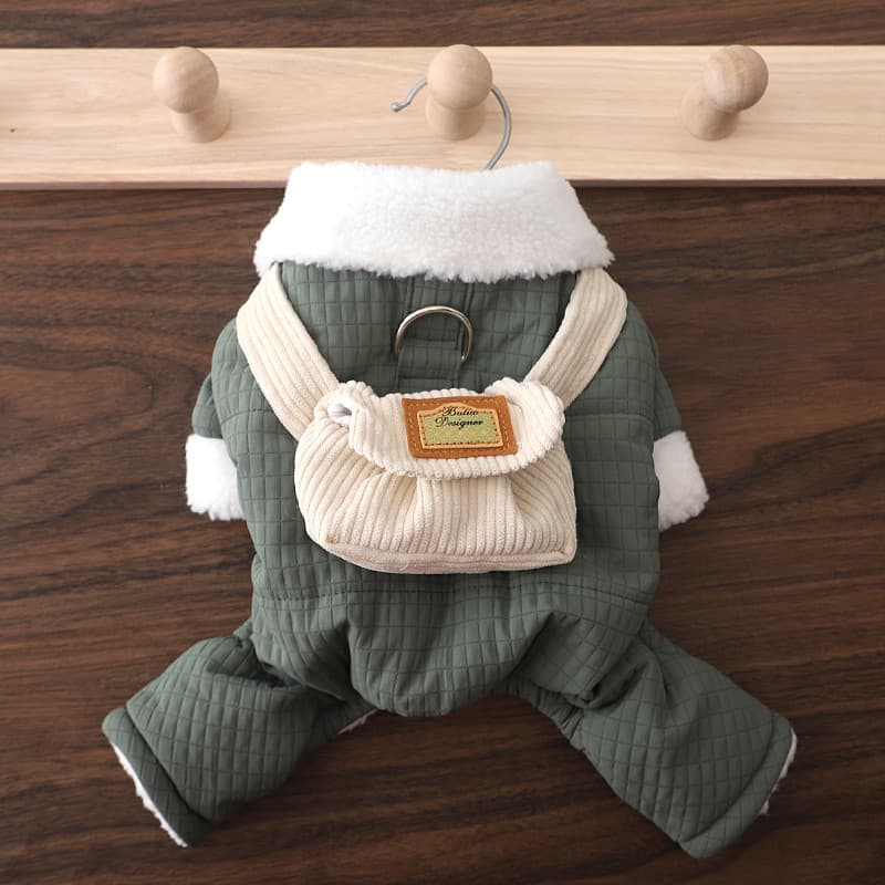 Bichon Roupas Outono Inverno Jaqueta Acolchoada Jaqueta Acolchoada Inverno Travável Inverno Lã Quente Jaqueta Acolchoada