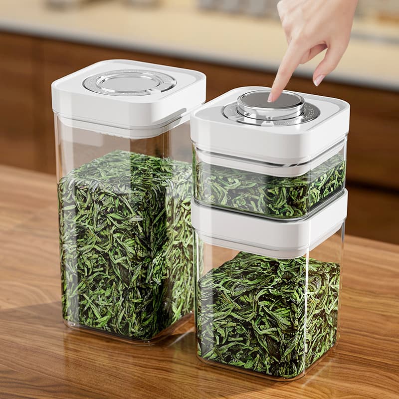 Latas de chá seladas Pu'er chá caixa de armazenamento de chá verde à prova de umidade armazenamento transparente High-En