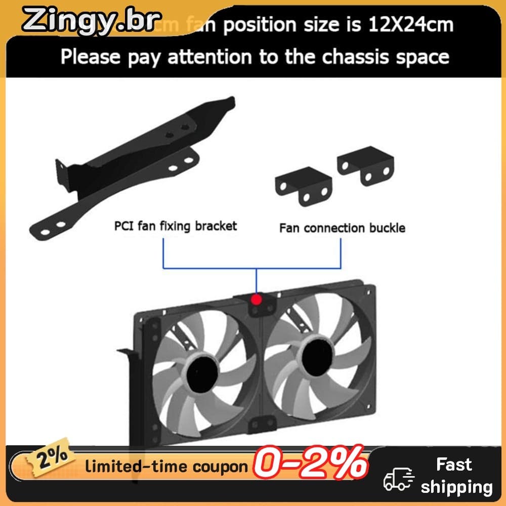 Suporte De Rack De Montagem De Ventilador Duplo PCI Slot 90mm 120mm Para Placa Gráfica De Mesa