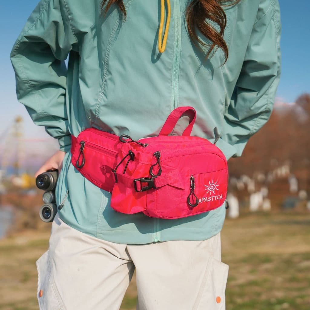 Bolsa de cintura unissex para viagens e esportes ao ar livre, resistente à água, bolsa casual para garrafa de água para