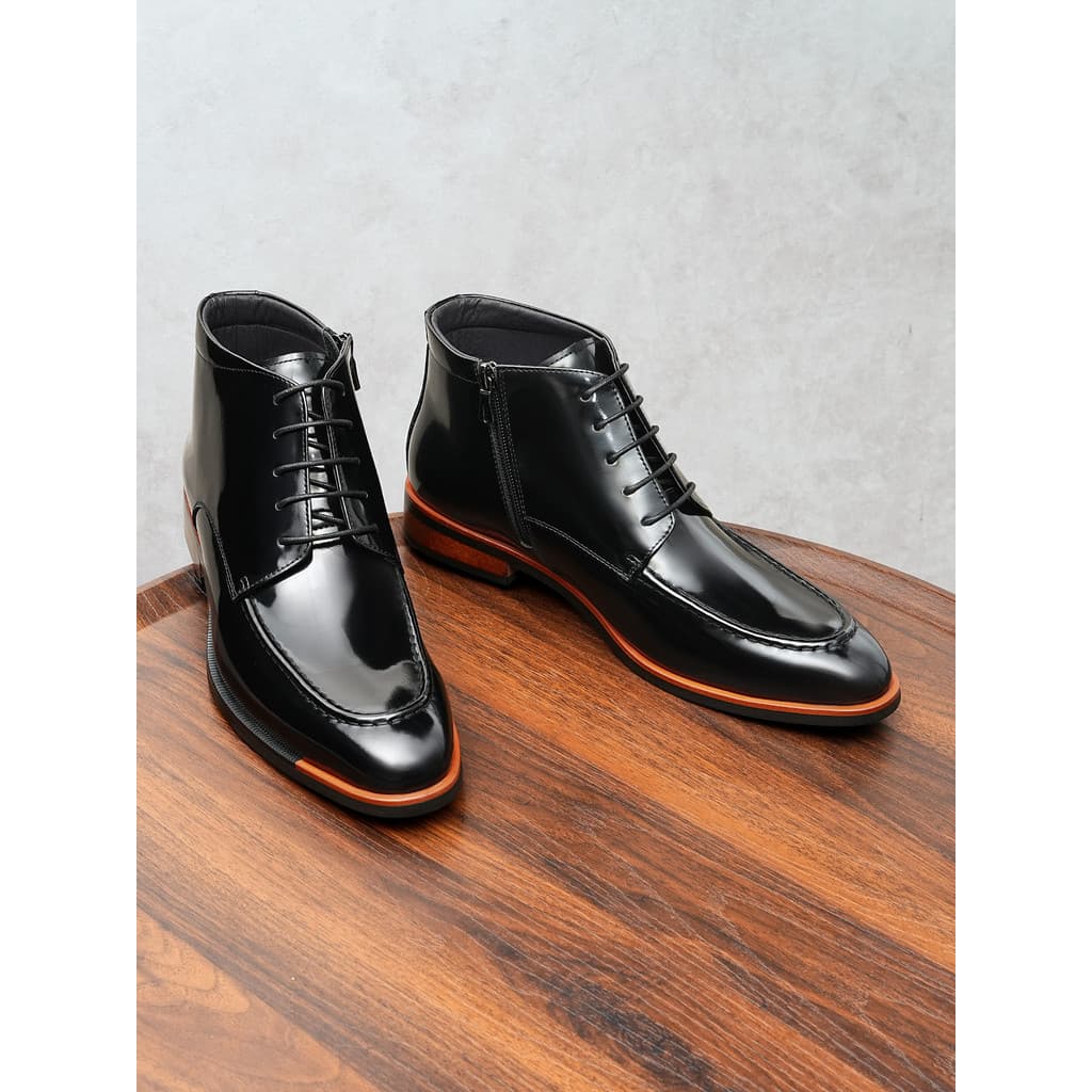 Botas Chelsea de alta qualidade masculinas bico fino rendas camada superior couro 2025 outono inverno novo estilo couro
