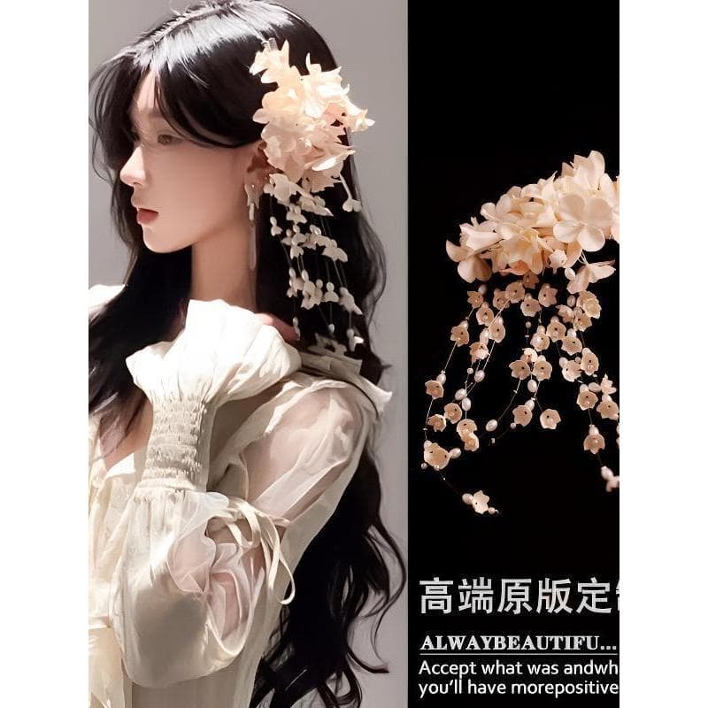 Estilo japonês estilo Mori Super fada lírio do vale flor cocar artesanal borla Hairpin High-End All-Match nupcial cocar