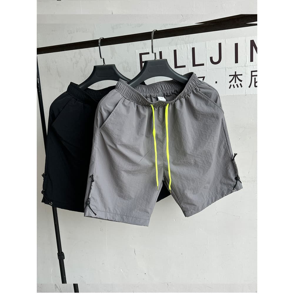 Fergeni Shorts masculinos moda simples cordão seco calças cortadas estudante solto Casual praia calças médias estilo fin