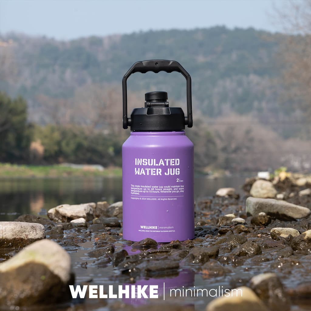 WELLHIKE balde de gelo de aço inoxidável de camada dupla 304, 2L, grande capacidade, isolamento de acampamento, alça de