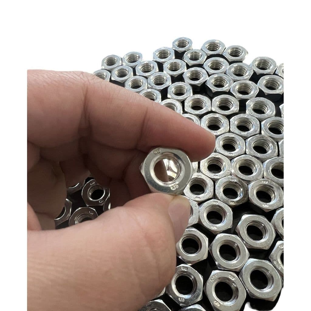100 Porca Sextavada M10 10mm MA Zincada Branca - KIT