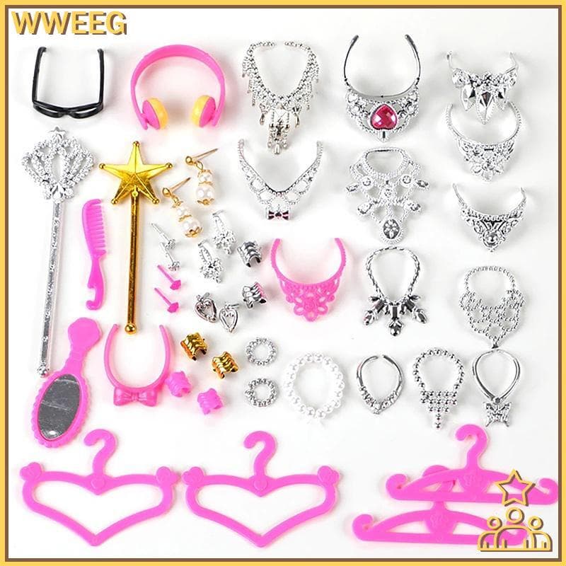 20 Pçs Brincos Universais Pulseiras Coroa Para 1/6 Boneca Acessórios Conjunto De Moda Da Menina Jóias DIY Decoração Brin