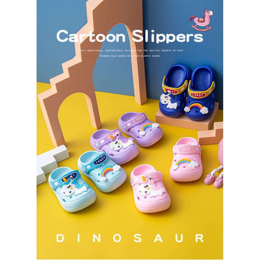 Anti-deslizamento chinelos infantis meninos bebê buraco sapatos dos desenhos animados crianças meninas sandálias verão m