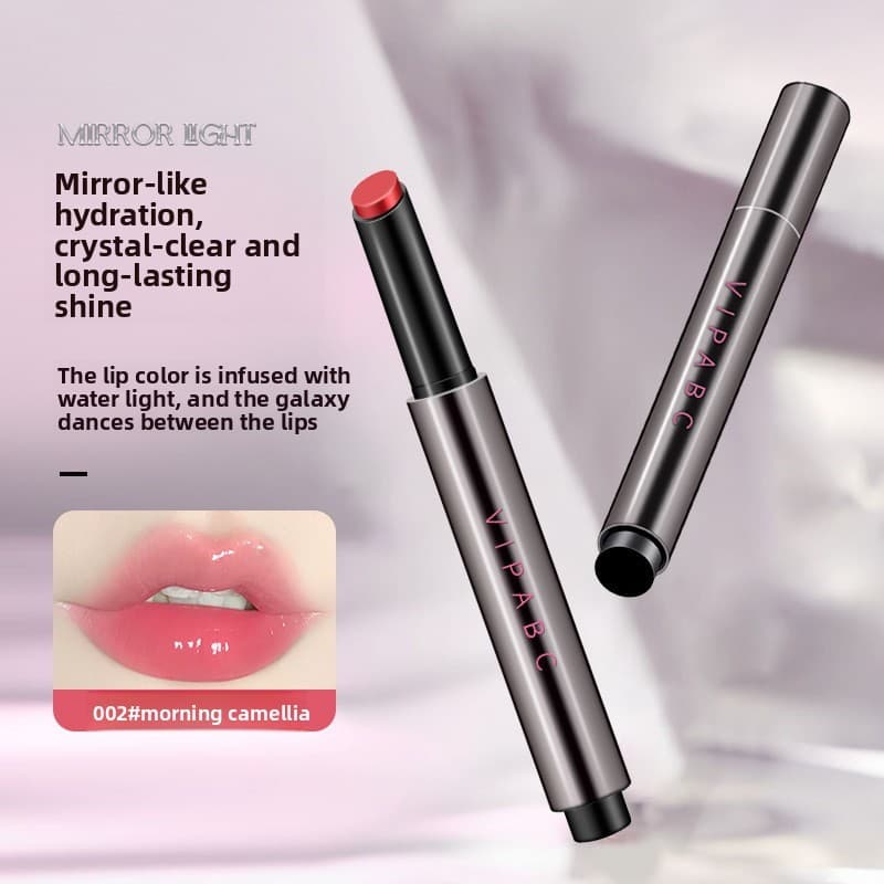 Imprensa com um clique, gelatina labial sólida, brilho de água transparente, espelho, sensação de luz, esmalte labial di