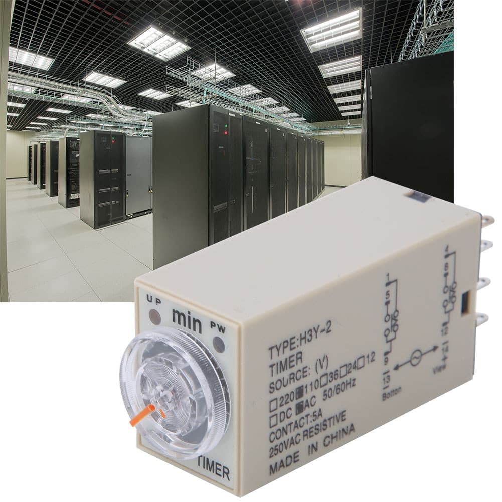 Relé de tempo H3Y-2 8 pinos ajustáveis ​​de alta precisão, eletrodomésticos, suprimentos elétricos, 0-5 minutos, 110vac