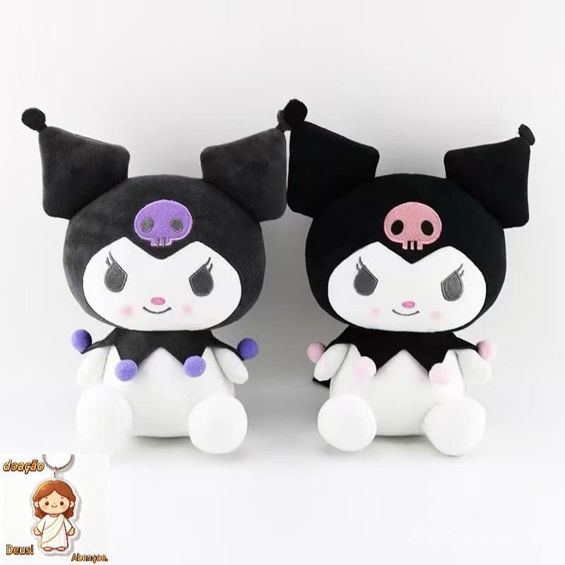 Kuromi Sanrio Boneca de pelúcia fofa 25cm Kuromi Sanrio