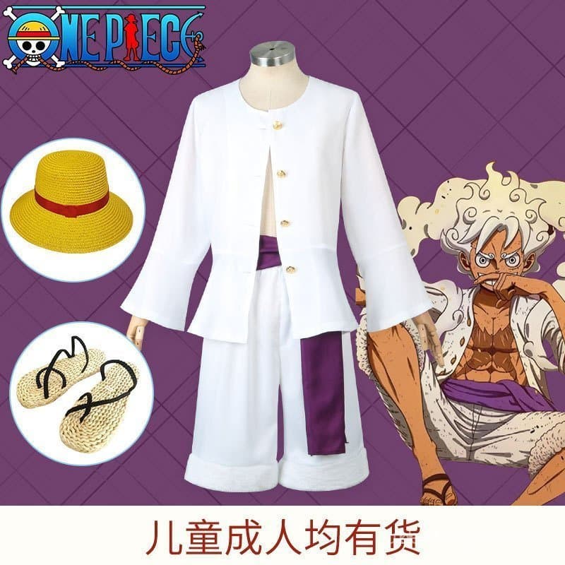 Fantasia de Cosplay do Monkey D Luffy de One Piece para Festas, Convenções de Quadrinhos e Apresentações