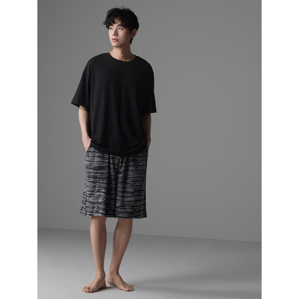Mesmo idioma novo estilo macio Modal algodão pijamas masculino verão legal Shorts de manga curta Loungewear pode usar te