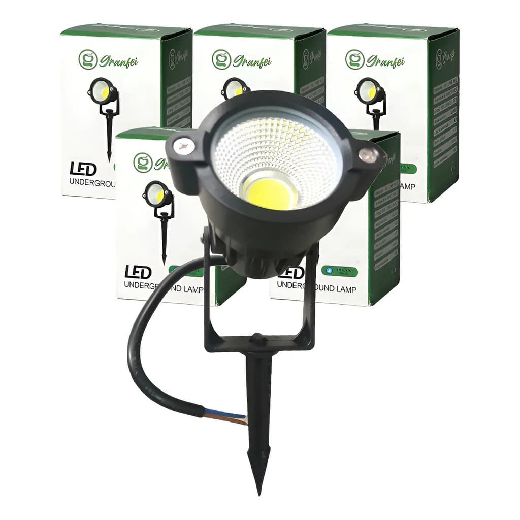 kit 5 pcs Luminária Espeto Jardim Cob Led 9w 15w Prova Dágua Bivolt Branco Quente/ Frio/Azul/Rosa