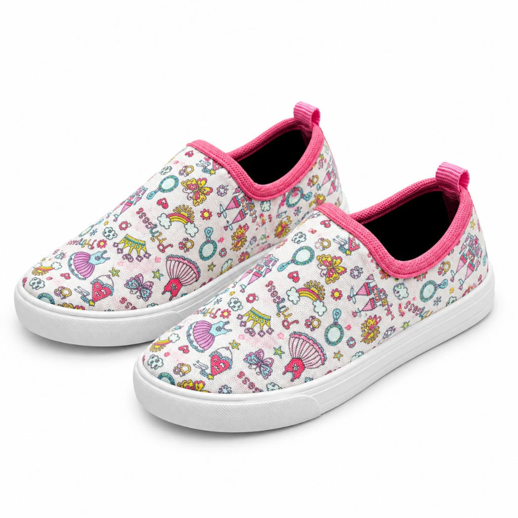 Tenis Calce Fácil Infantil Super Confortável Menina Princess do 27 ao 33 Branco
