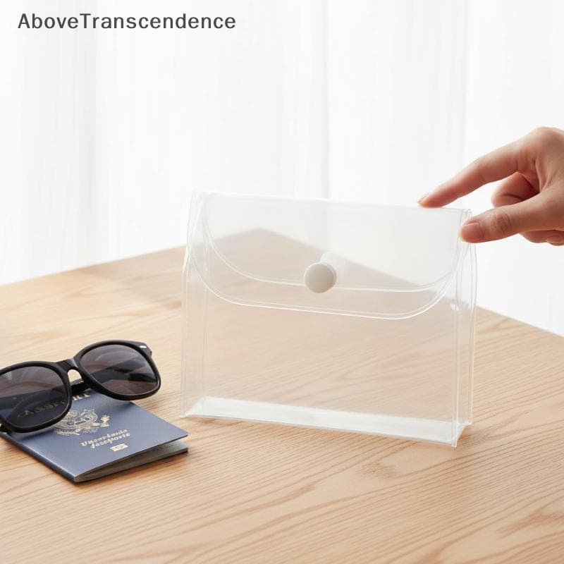 Porta-Passaporte Portátil Em PVC , 1 Peça , Envelope Transparente , Organizador , Armazenamento De Documentos Para Escol