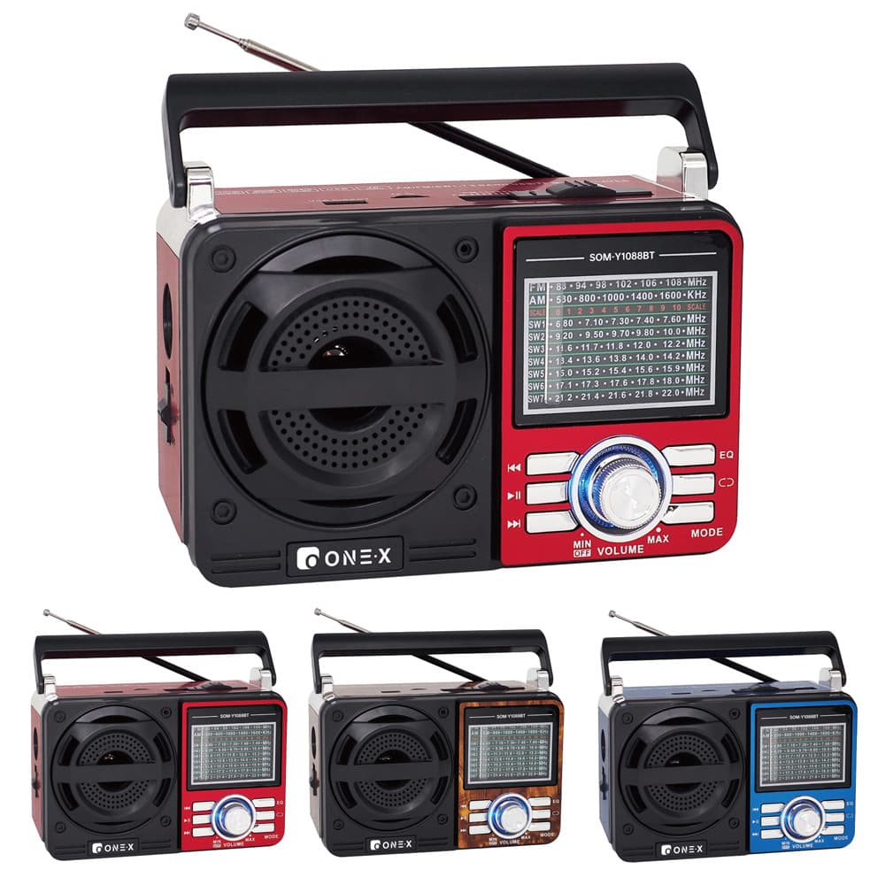 📻 Rádio Retrô Portátil Multifuncional FM/AM | USB TF Som Forte Recarregável Antena Retrátil