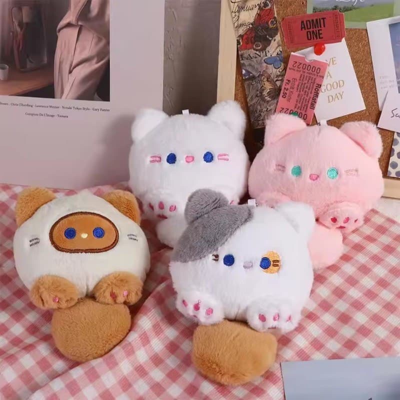 Novo Gato Dos Desenhos Animados Boneca Pingente De Pelúcia Criativo Enforcamentos Ornamento Menina Saco Chaves Do Carro