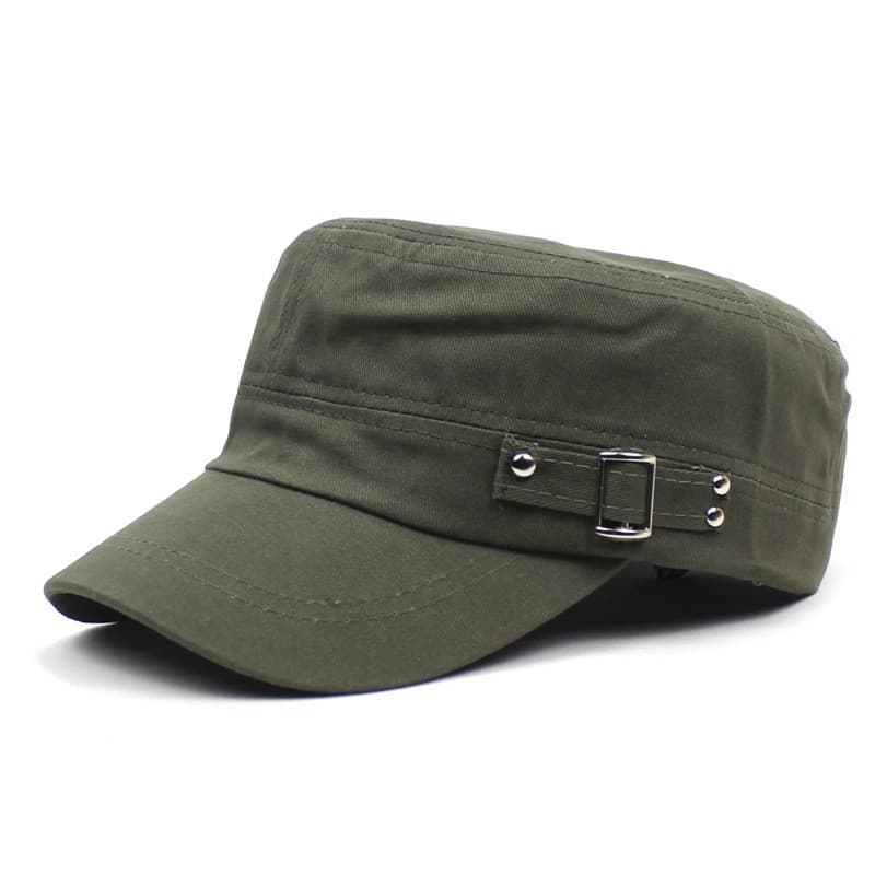 Novo Boné de Beisebol Masculino Vintage Estilo Militar em Denim, Boné Cadete de Algodão, Boné Militar Respirável, Ajustá