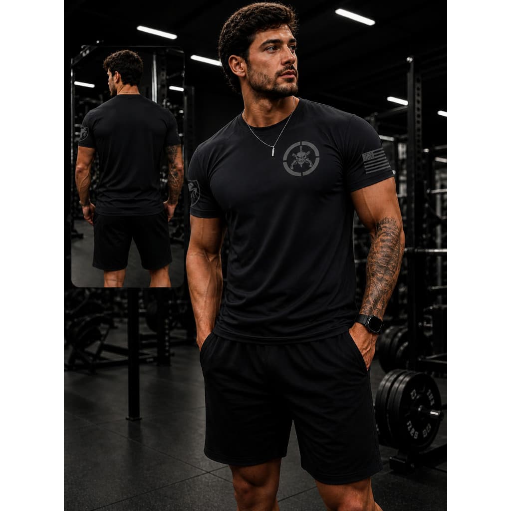 Kit Short TecTel Elastano Camiseta Dry Fit Masculina Militar Bope Envio imediato