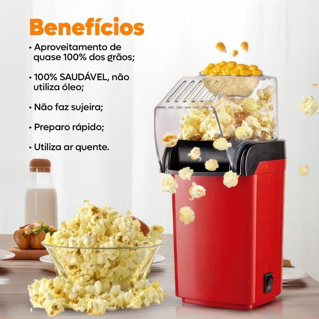 (110V) Pipoqueira Elétrica Ar Quente Máquina Fazer Pipoca Sem Óleo Minijoy - (110V) TOP